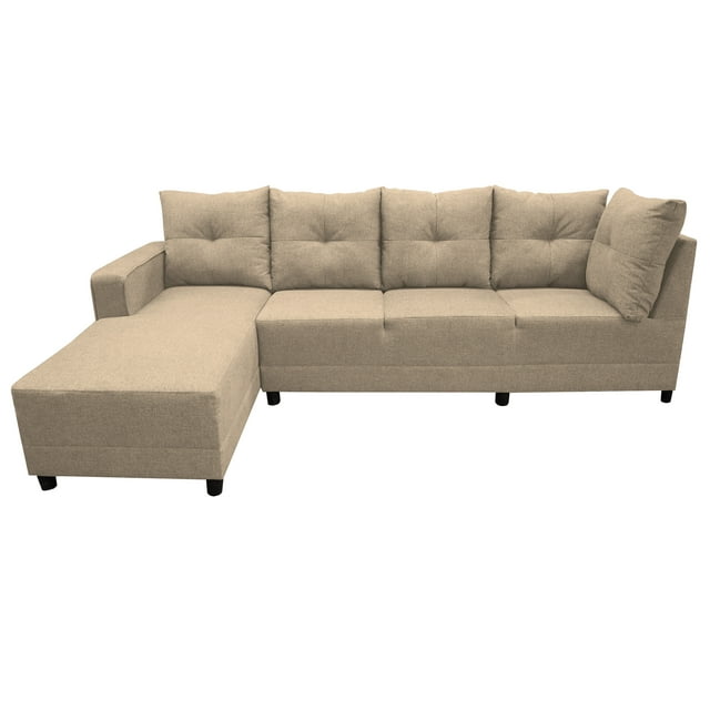 Sala Esquinera El Bazar Store Freya Beige 275x160 cm Tela Lino Modular