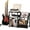 Black, variant on AENKYO Record Player Stand, Black Adjustable Guitar Stand for Acoustic Guitar, Electric Guitar, Bass, Turntable Stand with Vinyl Display Shelf Storage Up to 150 Albums, End Table for Music Room