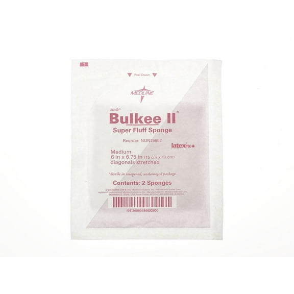 Medline NON25852Bulkee® Fluff Dressing, Cotton, 6-Ply, White, 480/CS (871647_CS)
