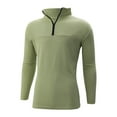 thumbnail image 6 of LNWUY Men's Quarter Zip Up Sweaters Slim Fit Lightweight Mock Neck Pullover Casual Solid Color Long Sleeved Sweaters Green XL, 6 of 6