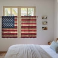thumbnail image 4 of Vintage American Flag Kitchen Curtains, Retro Red Blue Flag Light Filtering Window Curtain Panels, 2Pcs Rod Pocket Window Treatments Set for Cabin Bathroom Bedroom 52x45 Inches, 4 of 9