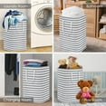 thumbnail image 4 of Laundry Hamper, 75L Large Collapsible Tall Laundry Basket with Handles, Water Resistant Freestanding Clothes Hamper, Storage Basket, Storage Bags for Clothes Toys, 24.4" (H),Grey, 4 of 5