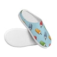 thumbnail image 3 of Balery Modern Ice Cream Pattern Women's Fuzzy Memory Foam Slippers Fluffy Winter House Shoes Indoor and Outdoor-35/36, 3 of 7