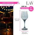 thumbnail image 2 of Set 6 Copas vidrio Cristal para Vino Tinto Lav Fame 480ML Color Humo, 2 of 3