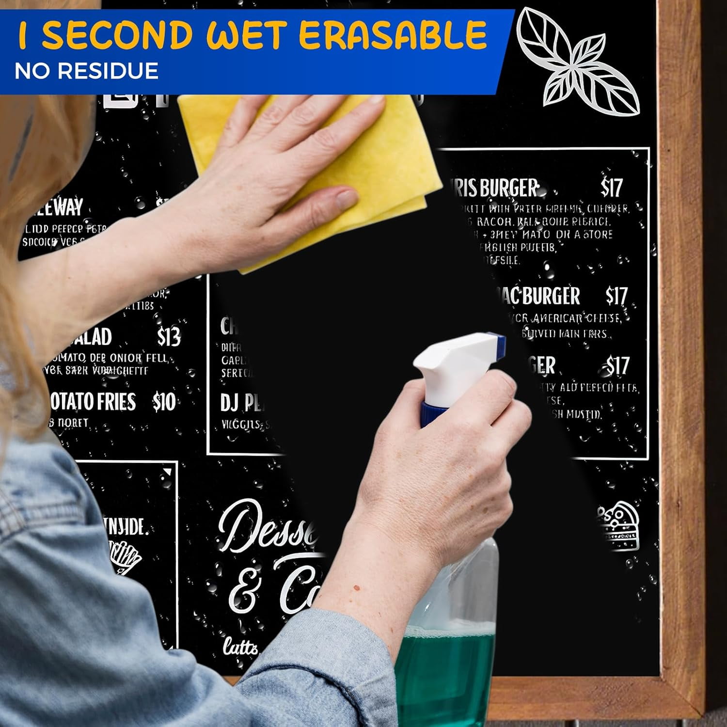 White Liquid Chalk Markers for Blackboard, Glass - [Wet Wipe No Residue] 8 Pack- (4x) 2mm/4mm Reversible & 0.7mm Fine Tip, Ultra Flow Triple-Tips Menu, Bistro, Signs, Windows, Food Labels