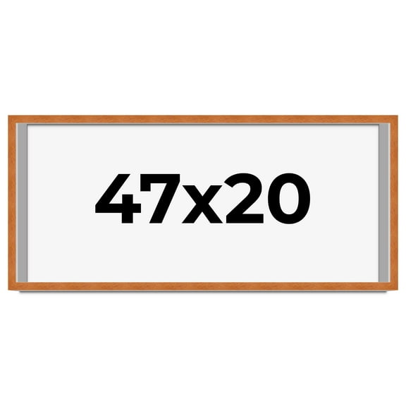 47x20 Shadow Box Frame Brown | 0.875 Inches Deep Real Wood Contemporary Shadowbox Display Frame |