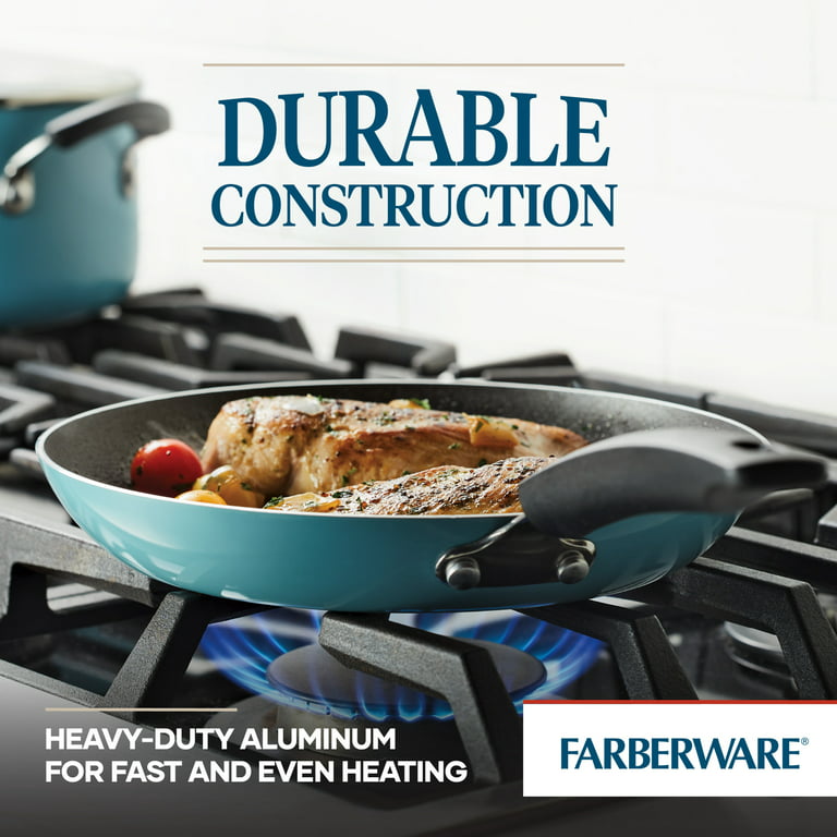 Farberware 12-Piece Easy Clean Nonstick Pots and Pans/Cookware Set, Aqua -  Walmart.com