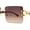 Yellow Gold - Gradient Brown, variant on Leopard OG Gangster Rapper Rimless Wood Buffs Sunglasses Light Gold - Fuchsia Mirror