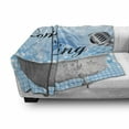 thumbnail image 3 of Saying Soft Flannel Fleece Throw Blanket, Bath Tub Design with a Come and Sing Message Happy Style Typography, Cozy Plush for Indoor and Outdoor Use, 50" x 70", Pale Blue White, by Ambesonne, 3 of 6