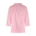 thumbnail image 5 of Baysbule Women Casual Cotton Linen V-Neck 3/4 Sleeve Shirt Top Lightweight Comfortable Home Office Wear, 5 of 5