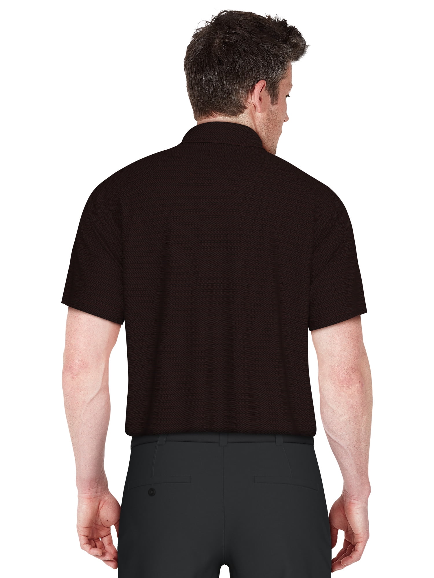 Ben Hogan Men's and Big Men’s Zig Zag Jacquard Golf Polo Shirt, up to Size 5XL
