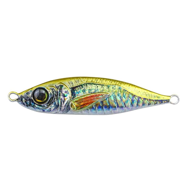 FLhrweasw Señuelos Pesca Simulación Metal 51 Mm 21 G Anzuelos Anzuelos Cebo Duro Artificial (A)