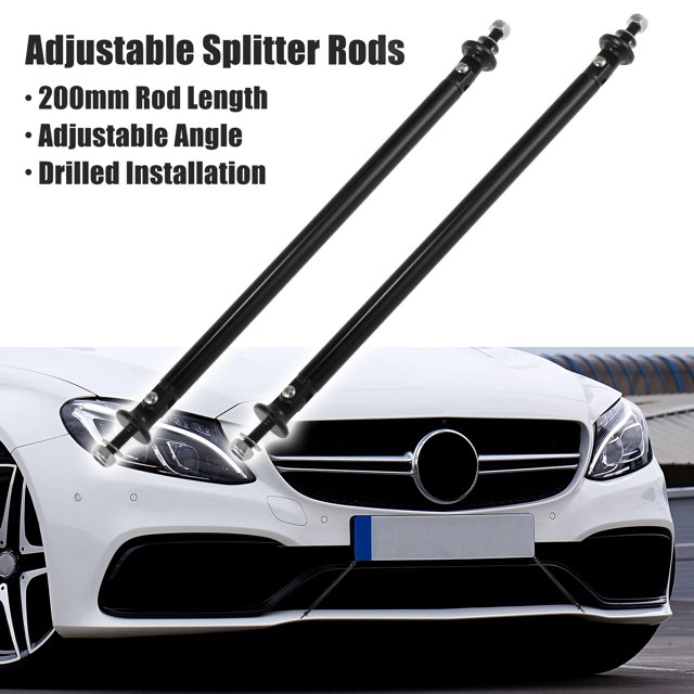 Unique Bargains 2pcs 200mm 7.87' Car Splitter Support Rods Adjustable Front Rear Bumper Lip Splitter Strut Rod Tie Support Bars Black