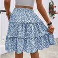 thumbnail image 5 of Ovbmpzd Blue Summer Dresses for Women 2026 Mid-Length Tiered Flowy Skirts Casual Skirts Casual Skirts,XL, 5 of 5