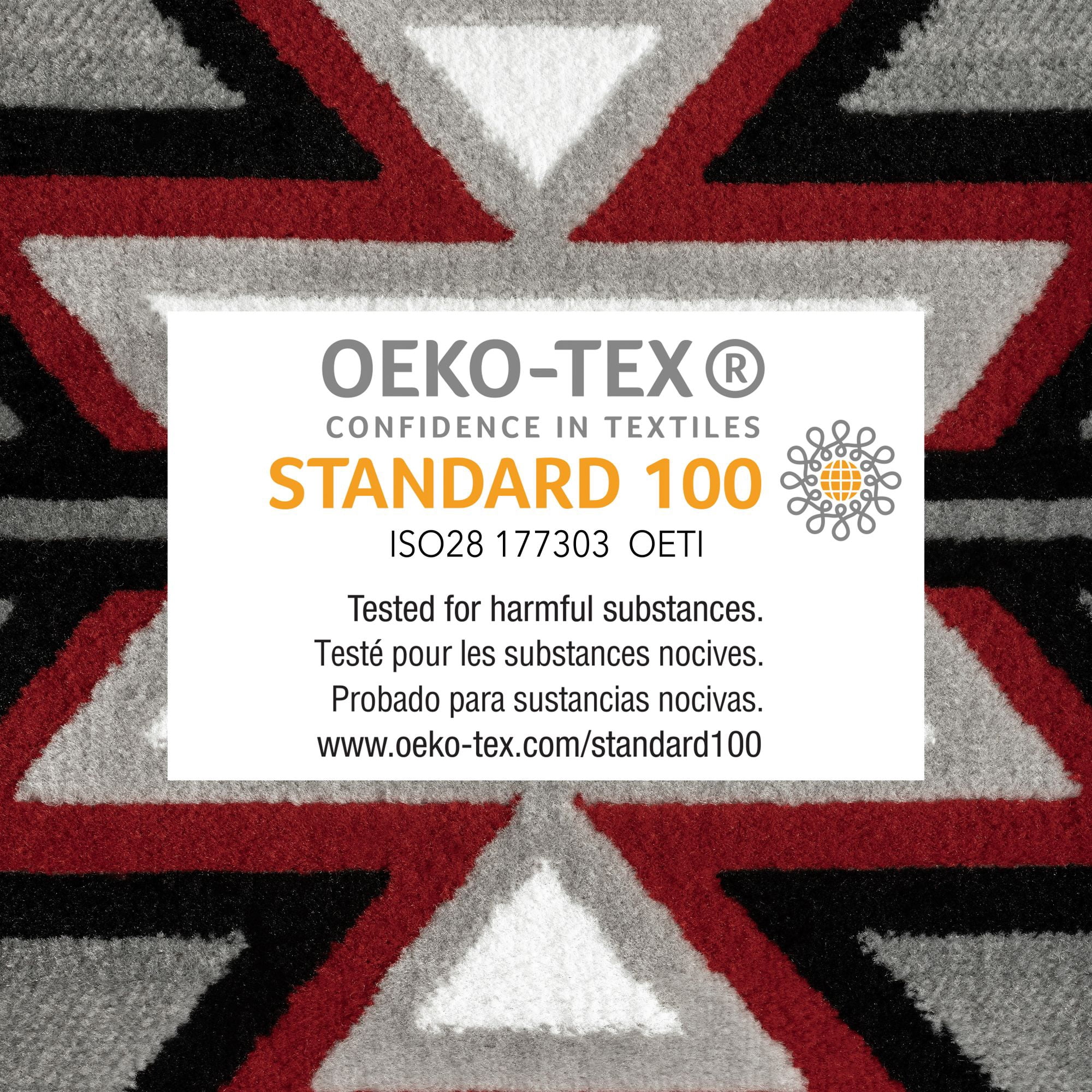 Home Dynamix Premium Sagrada Southwestern Geometric Area Rug, Grey/Red, 5'2"x7'4"