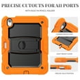 thumbnail image 6 of Rugged Case For Apple iPad Air 11 (2024) – 3-Layer Protection Shockproof Stand Cover with Screen Protector, Adjustable Stand, Shoulder Strap, & Pencil Holder -- Orange, 6 of 10