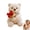 Beige, variant on Rose Bear Plush Toy with Bouquet, 15 Inch Stuffed Animal, Romantic Valentine's Gift for Girlfriend, Birthday