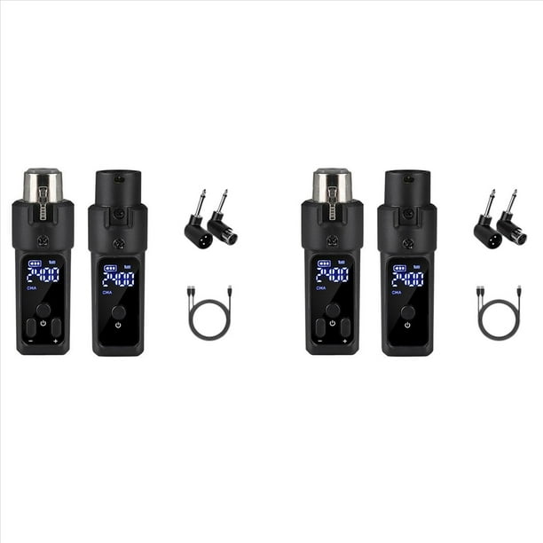 2X Convertidor de Micrófono Inalámbrico UHF, Transmisor y Receptor XLR Recargable, Micrófono para Micrófonos Dinámicos de 0 V