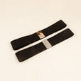 thumbnail image 4 of Cinturón elástico para mujer, cintura ancha elástica, ajustado, adelgazante, para vestir, camisa, abrigo, cintura exterior negra, universal, 4 of 6