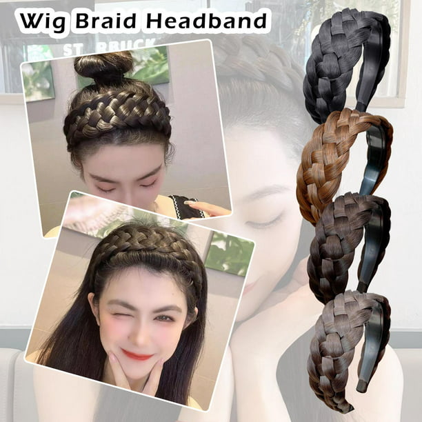 Bohemian Braid Wig Twist Headband Wide Thicken Fishbone Braid Hairband Hair  Hoop With Hair Accessories For Women Teeth Y5Q9 