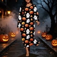 thumbnail image 5 of SELONE Plus Size Nightgowns for Women Long Long Sleeve Sleepshirt Ghost Pumpkin Sleep Dress Halloween House Dress, 5 of 8