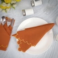 thumbnail image 4 of Fingercraft Cloth Napkins, Everyday Use Reversible Scallop Design, Cotton Linen Blend Napkin Set of 6 Perfect for Parties Dinners Weddings Christmas Napkin Cloth 20x20 Inch Rust, 4 of 8