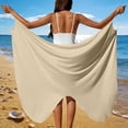 thumbnail image 3 of Womens Solid Color Swimsuit Cover Up Beachwear Spaghetti Strap Wrap Tops Oversized Lightweight Sarong Coverups, 3 of 9