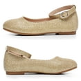 thumbnail image 3 of Blikcon Toddler/Little Kid Girl's Mary Jane Princess Wedding Party Ballerina Flat Shoes (Color : Gold, Size : 3 Little Kid), 3 of 8
