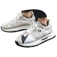 thumbnail image 3 of XIMIN Men's Color Block Sports Shoes Colorful Trendy and Retro Canvas Thick Sole Sneakers Lace up Casual Style Suitable for Walking Tennis and Running, 3 of 5