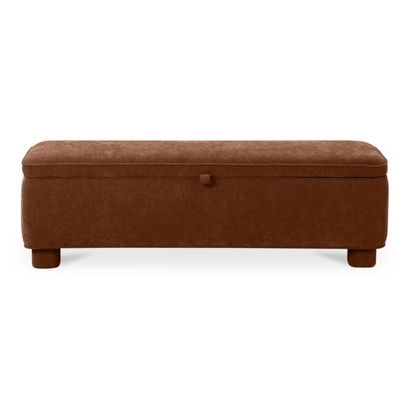 Moe's Home Collection Ichigo Storage Bench Deep Orange Fabric