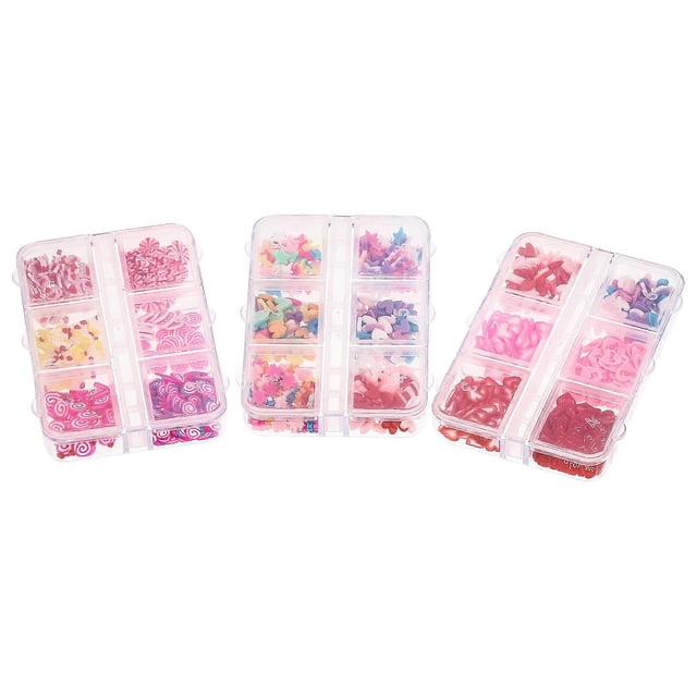 3 Sets Heart-Shape Nail Decorators Women Shiny Design For Nail Art Decors Valentine's Day
