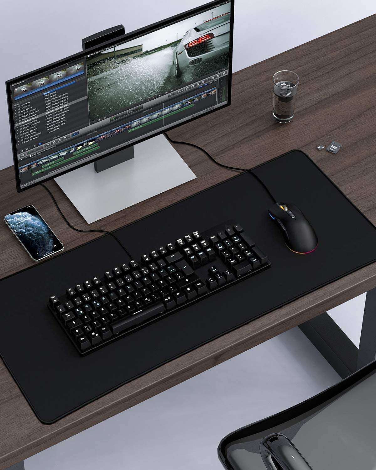 Large Gaming Mouse Pad  Xxl Desk Mousepad With Stitched Edges Non-slip Base For Gamer Office & Home Classic Black
