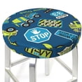thumbnail image 3 of Daiia Dump Truck Stool Covers Round,Round Bar Stool Covers Waterproof Bar Chair Covers Washable Stool Cushion Slipcover for 12-14 Inch Chair-12 inch, 3 of 7