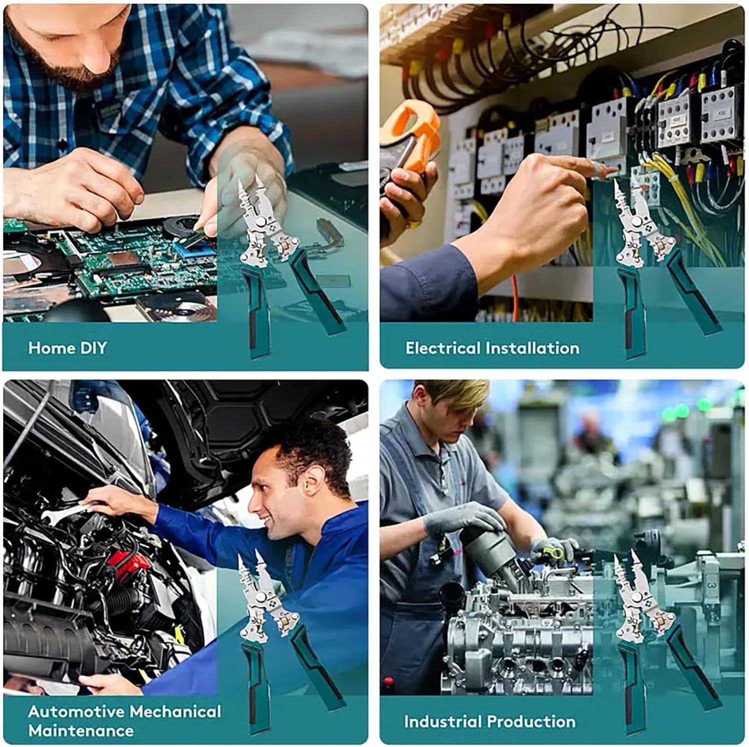 2026 New Rechargeable Wire Strippers ，Wire Stripping Tool with Voltage Tester, Cable Cutters with Plier, Twister, Crimper, Splitting, Wire Stripper Tool for  Electrician Work (1set-L)