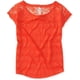 thumbnail image 1 of Aeropostale Blusa de encaje con espalda a rayas para mujer, naranja, grande, 1 of 1