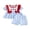 Sky Blue, variant on Loicainy Baby Toddler Girl 4th of July Outfits 6 12 18 24 Months 2T 3T 4T Short Sleeve Embroidery Ruffle Tops and Shorts Set Summer Clothes