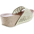 thumbnail image 5 of Forever Womens Cork Wedge Open Toe Rhinestone Embellished Sandals, 5 of 7
