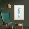 thumbnail image 2 of Animal Wall Art with Frame, Profile Picture of a Seahorse in Paintbrush Watercolor Style Haze Effects, Printed Fabric Poster for Bathroom Living Room, 23" x 35", Pale Blue Green, by Ambesonne, 2 of 2