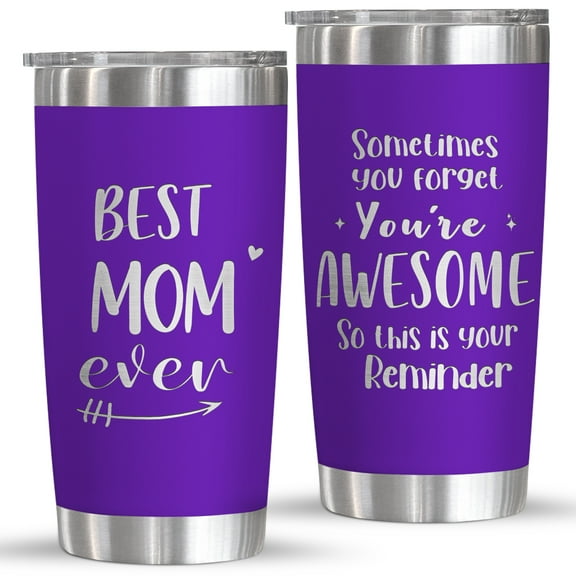 Mother's Day Gifts for Mom from Daughter Son Kids - Mom Mother's Day Gifts - Laser Engraved Tumbler - Mom Birthday Gifts - Birthday Gifts for Mom - Present for Mom 20z, Purple
