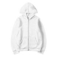 thumbnail image 4 of WTOBBY Women's Fashionable Solid Color Casual Hooded Long Sleeved Coat, Fleece-Lined Zipper Jacket, Winter Warm Wear with Soft Touch and Cozy Feel,White M, 4 of 4