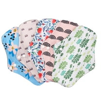 5Pcs Set 1 pc Absorbent Reusable Sanitary Pads/ Washable Bamboo Cloth Menstrual Pads/Highly Absorbent Cloth Panty Liner Pads for Teens & Women (M,10.23")