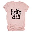 thumbnail image 1 of Hauts d'Été pour Femmes Grande Taille en Liquidation Hauts pour Femmes 2021 Col Rond Manches Courtes T-Shirt à Imprimé de Lettres Blouse Décontractée Basique T-Shirt à Col en V pour Femmes en Liquidation, 1 of 2