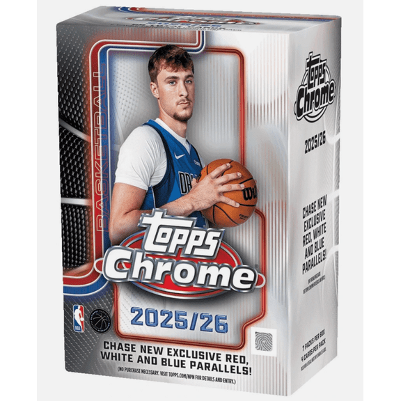 2025-26 Topps Chrome Basketball Factory Sealed Blaster Box 7 Packs