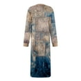 thumbnail image 5 of Women's Slim Dresses A-Line Dress Long Style Elegant Atmospheric 3D Print Casual Loose Long Sleeve Dress Autumn Winter Women's Dresses Trend 2025 Dark Blue 2XL, 5 of 6
