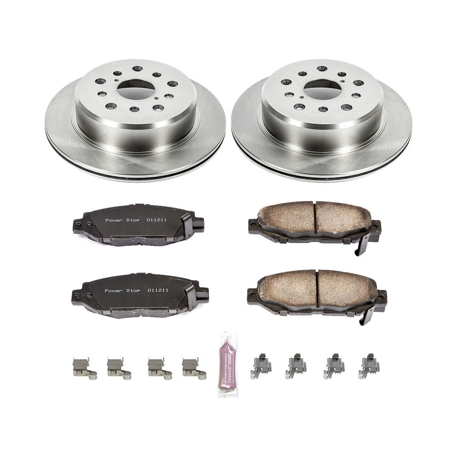 Power Stop Rear Stock Replacement Brake Pad and Rotor Kit KOE1080