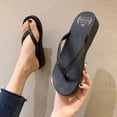 thumbnail image 1 of Zapatillas de cuña de color sólido de verano en línea de moda para mujer, ropa de calle, estilo casual, zapatos de playa para la playa, 1 of 6