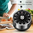 thumbnail image 1 of Reloj mecánico de cocina con temporizador de acero inoxidable de 60 minutos para lectura/oficina, 1 of 5
