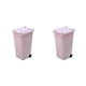 thumbnail image 2 of Bote de basura Injueey de escritorio pequeño y exquisito con ruedas Rosa claro 2Conjunto, 2 of 6