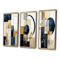 thumbnail image 3 of Designart "Navy Blue Organic Minimal Geometry II" Modern Geometric Framed Wall Art Set Of 3 - Yellow Abstract Frame Gallery Wall Set For Home Decor, 3 of 6
