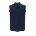 thumbnail image 5 of LODIENY Linen Shirts for Men Casual Summer Sleeveless Button up Solid Color Athletic Tank Tops Loose Lightweight Beach Vacation Tees Shirt with Pockets Navy XXL, 5 of 5